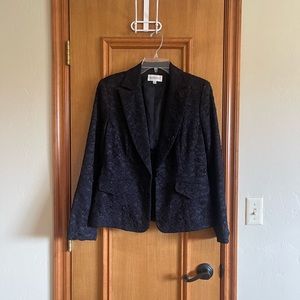 Studio 1 Black Lace Overlay Button Down Blazer. Women’s Size 6